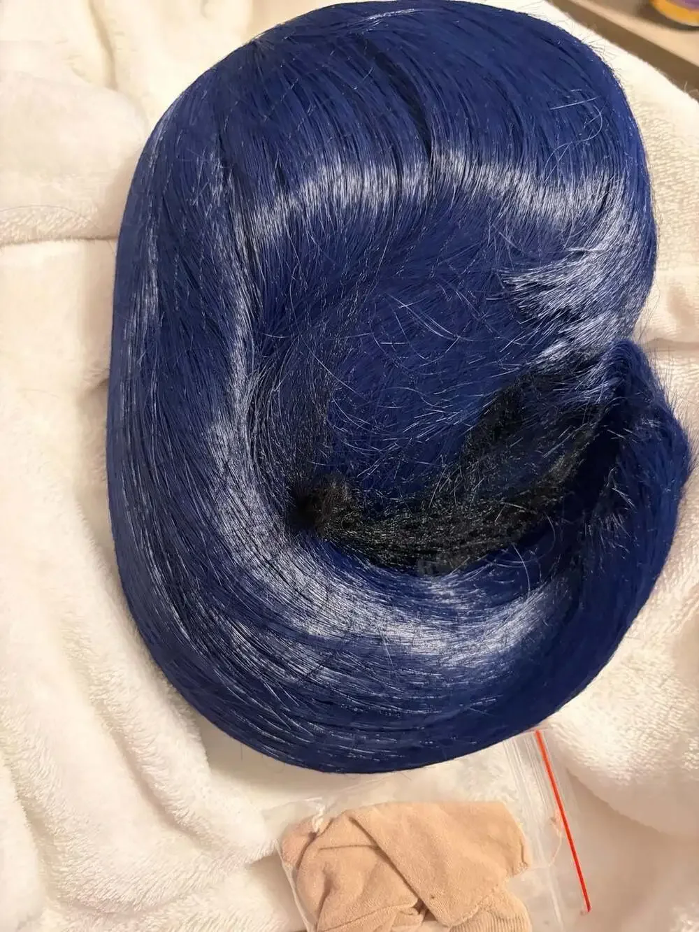 MapofBeauty 12 Inch Midnight Blue Cosplay Wig
